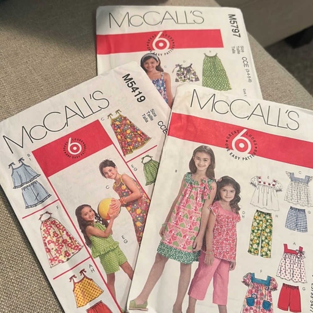 McCalls Little Girls sewing Pattern for Summer clothes